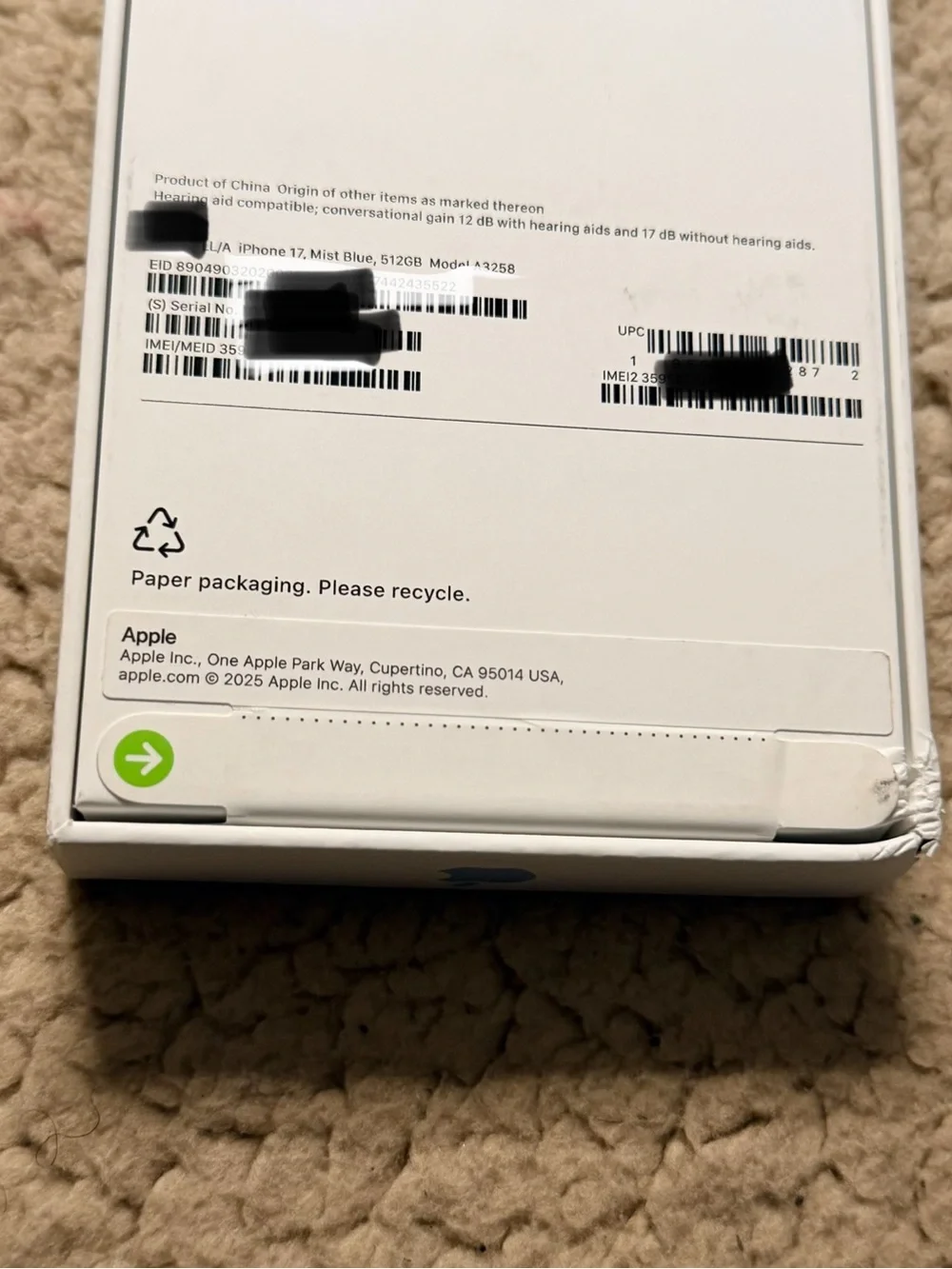 ✨New Sealed Apple iPhone 17 Mist Blue Verizon✨